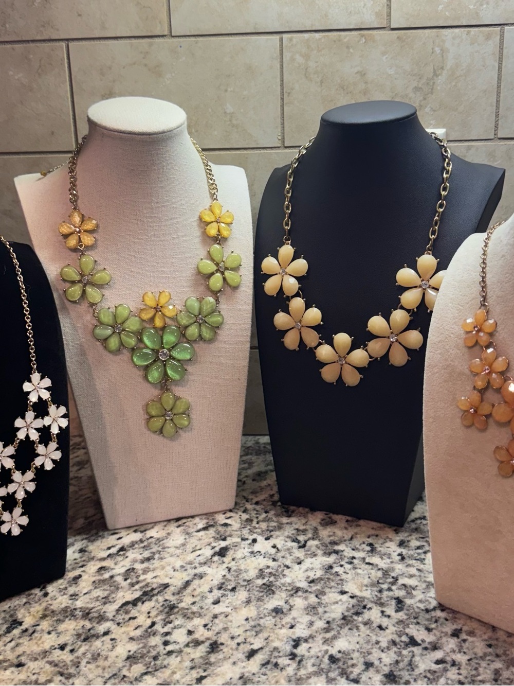 Set of 4 Floral Statement Necklaces